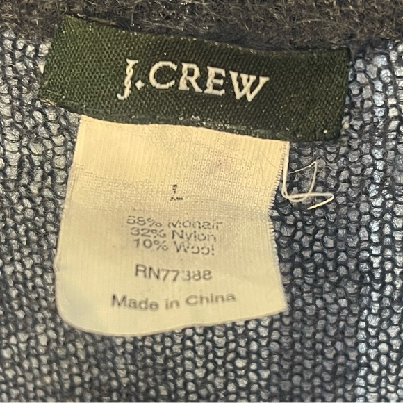 Abercrombie & Fitch Slate Blue/Gray Mohair Blend Cardigan, Ruffle Trim Buttons L - Picture 6 of 8